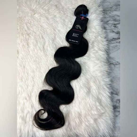24 In Black Human Hair Weft Body Wave Human Hair 100% Unprocessed Brazilian - Picture 1 of 4
